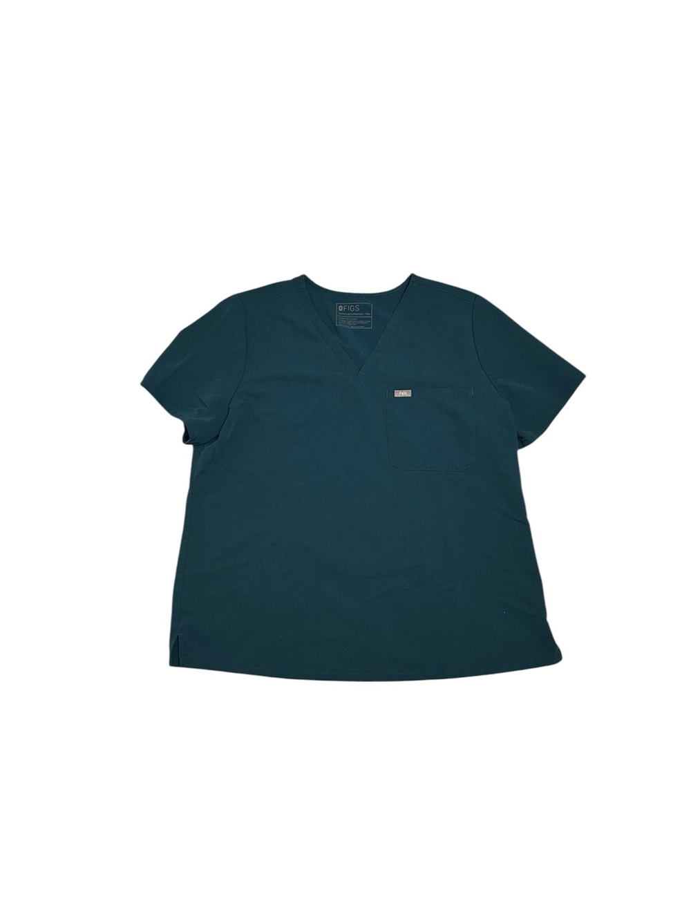 Figs Catarina One-Pocket Caribbean Blue Scrub Top, Size XXL
